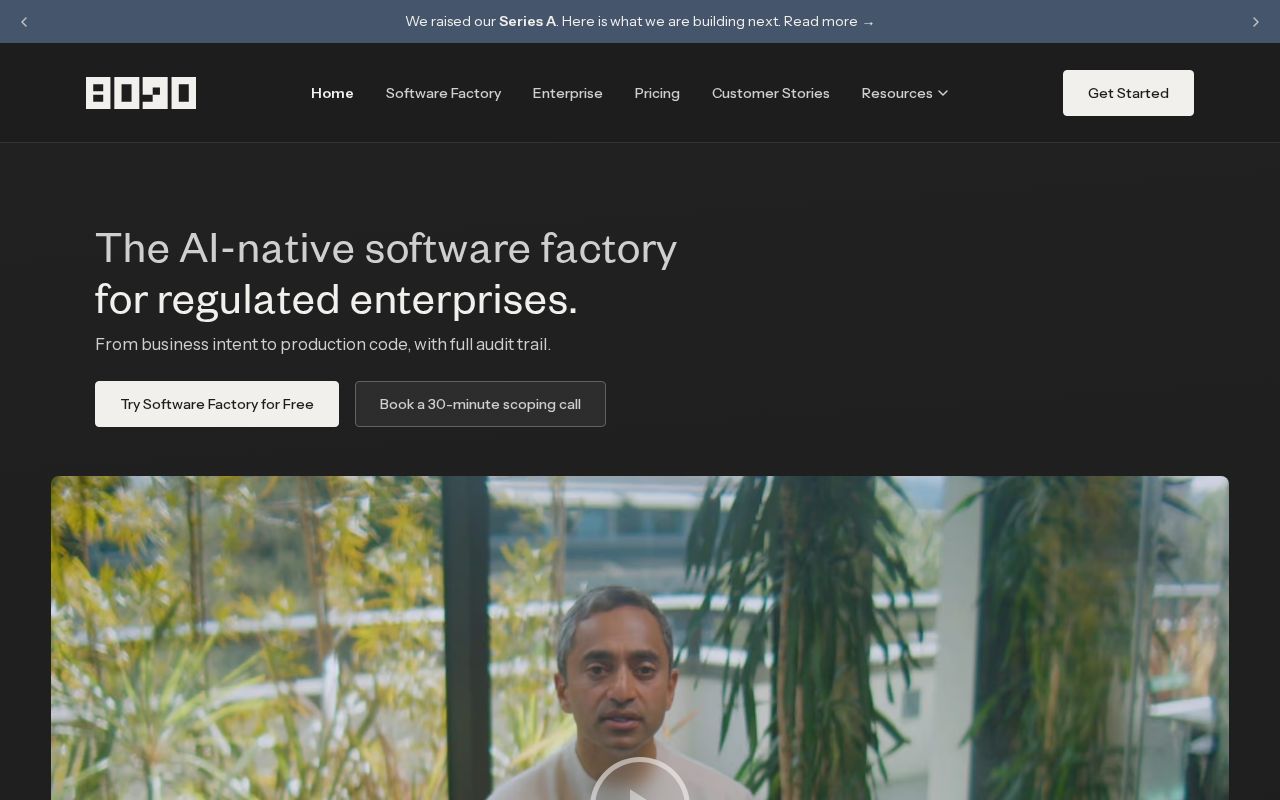 Skärmbild av 8090 Labs Software Factory