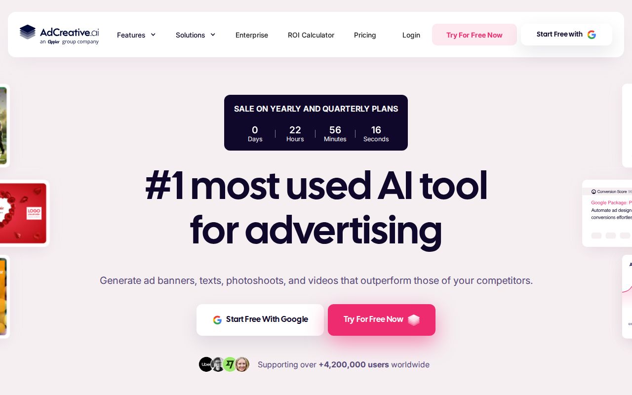 Skärmbild av AdCreative.ai