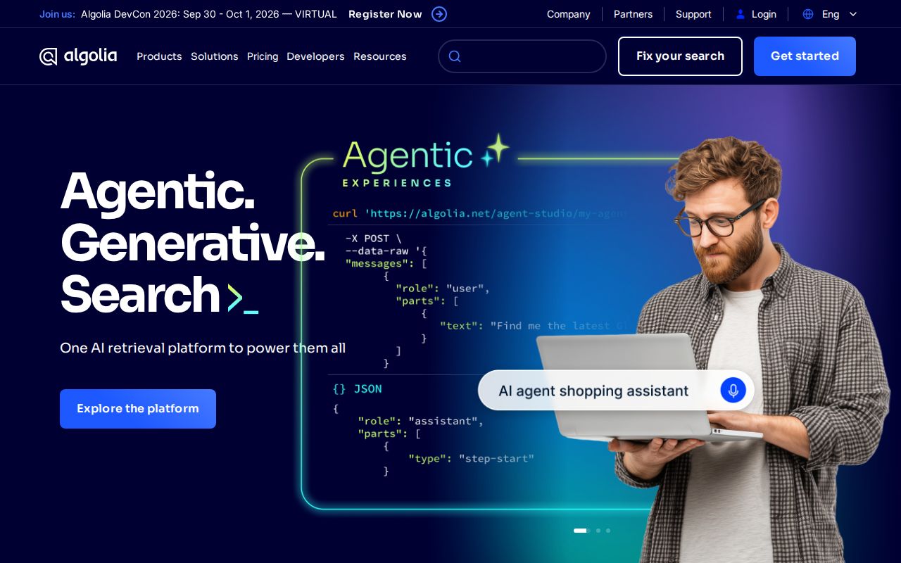 Skärmbild av Algolia Agent Studio