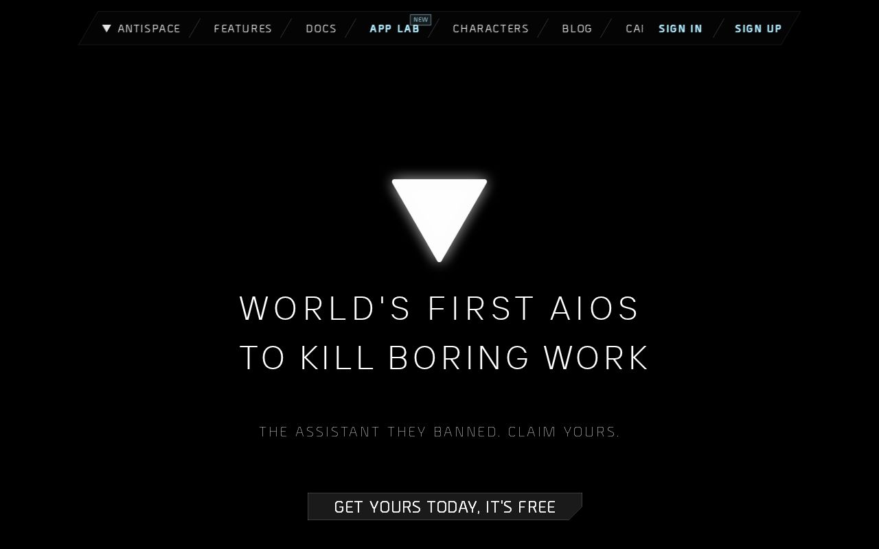 Skärmbild av Antispace