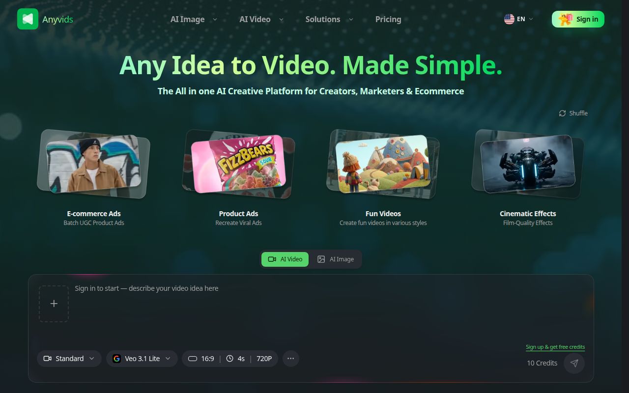 Skärmbild av Anyvids