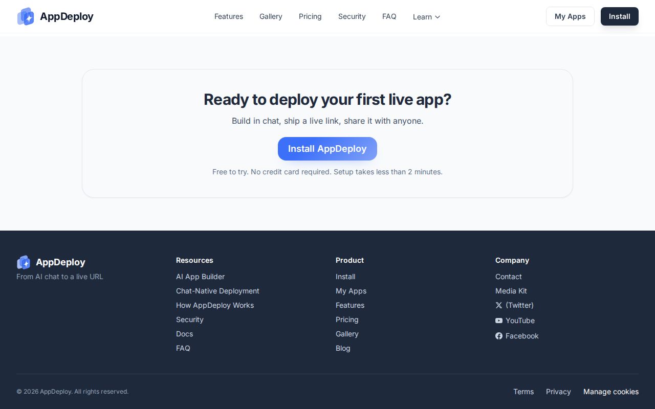 Skärmbild av AppDeploy