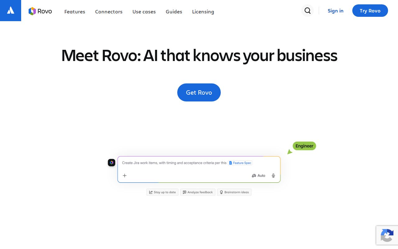 Skärmbild av Atlassian Rovo