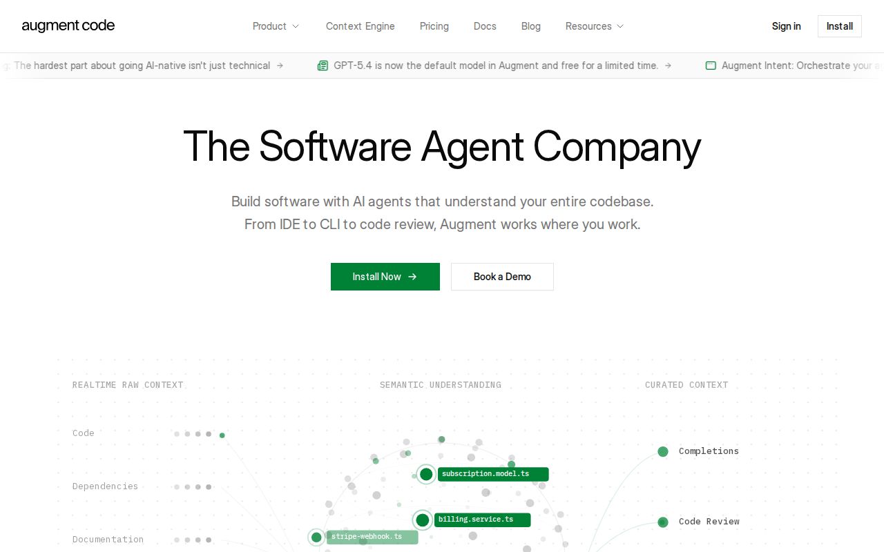 Skärmbild av Augment Code