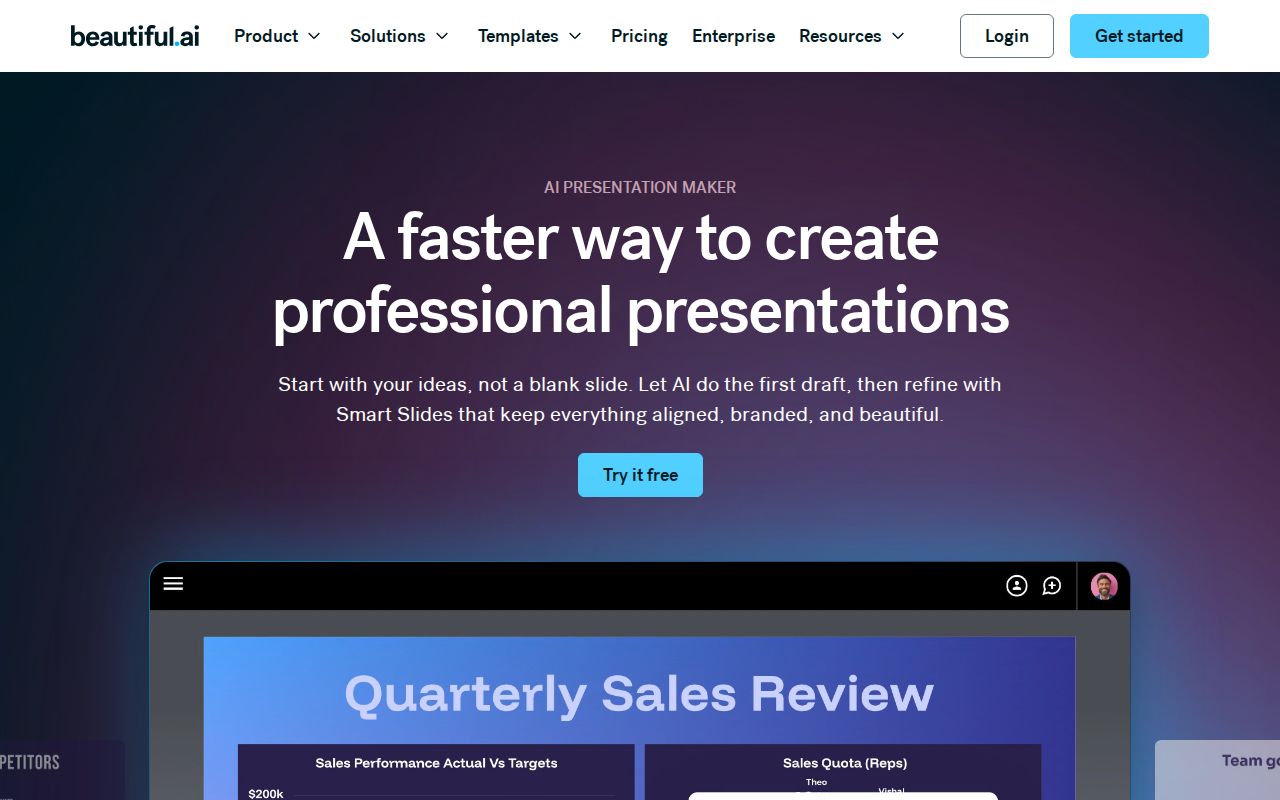 Skärmbild av Beautiful.ai