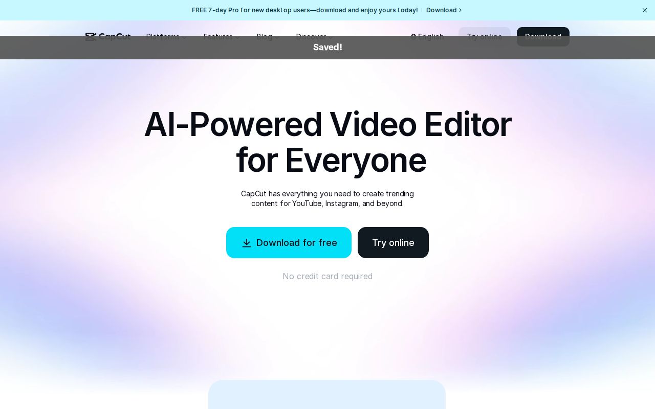 Skärmbild av CapCut