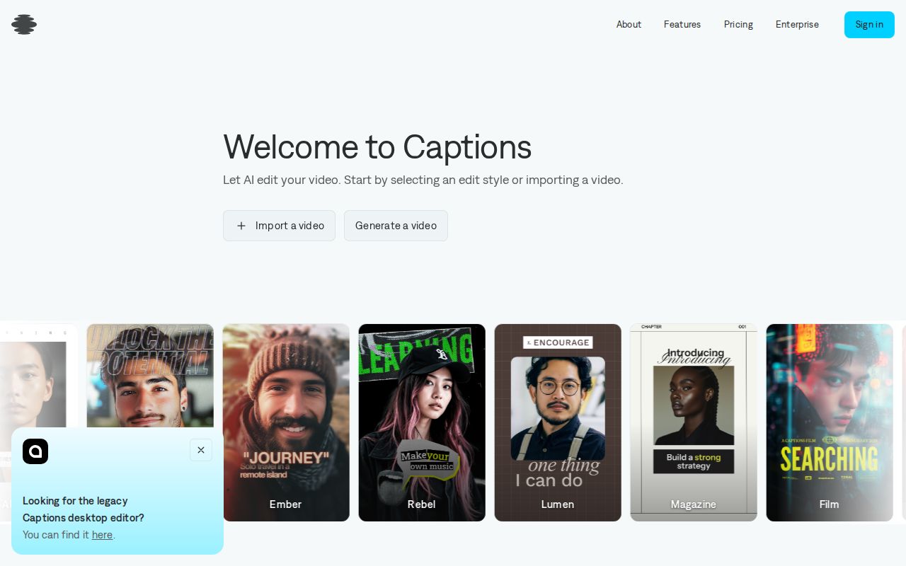 Skärmbild av Captions