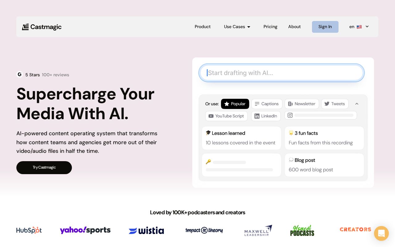 Skärmbild av Castmagic