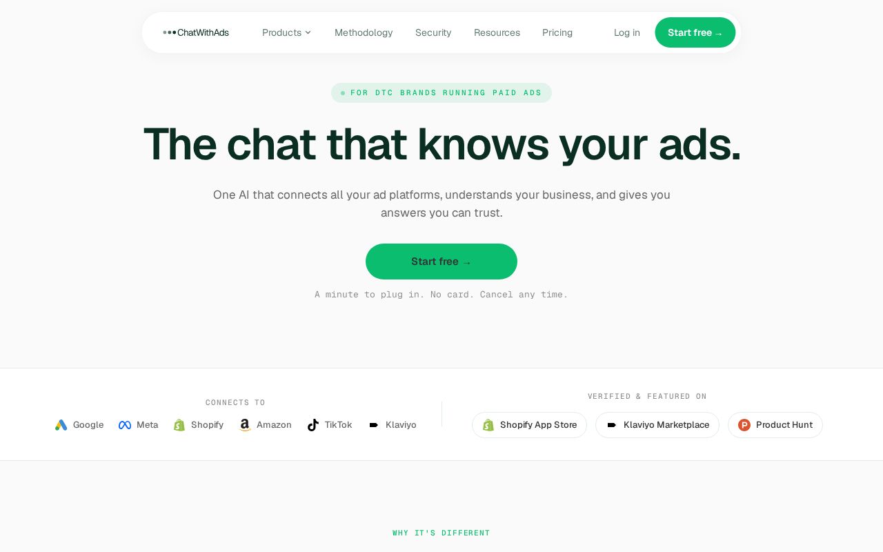 Skärmbild av ChatWithAds