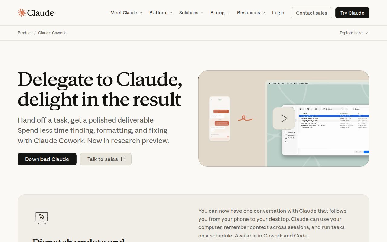 Skärmbild av Claude Cowork