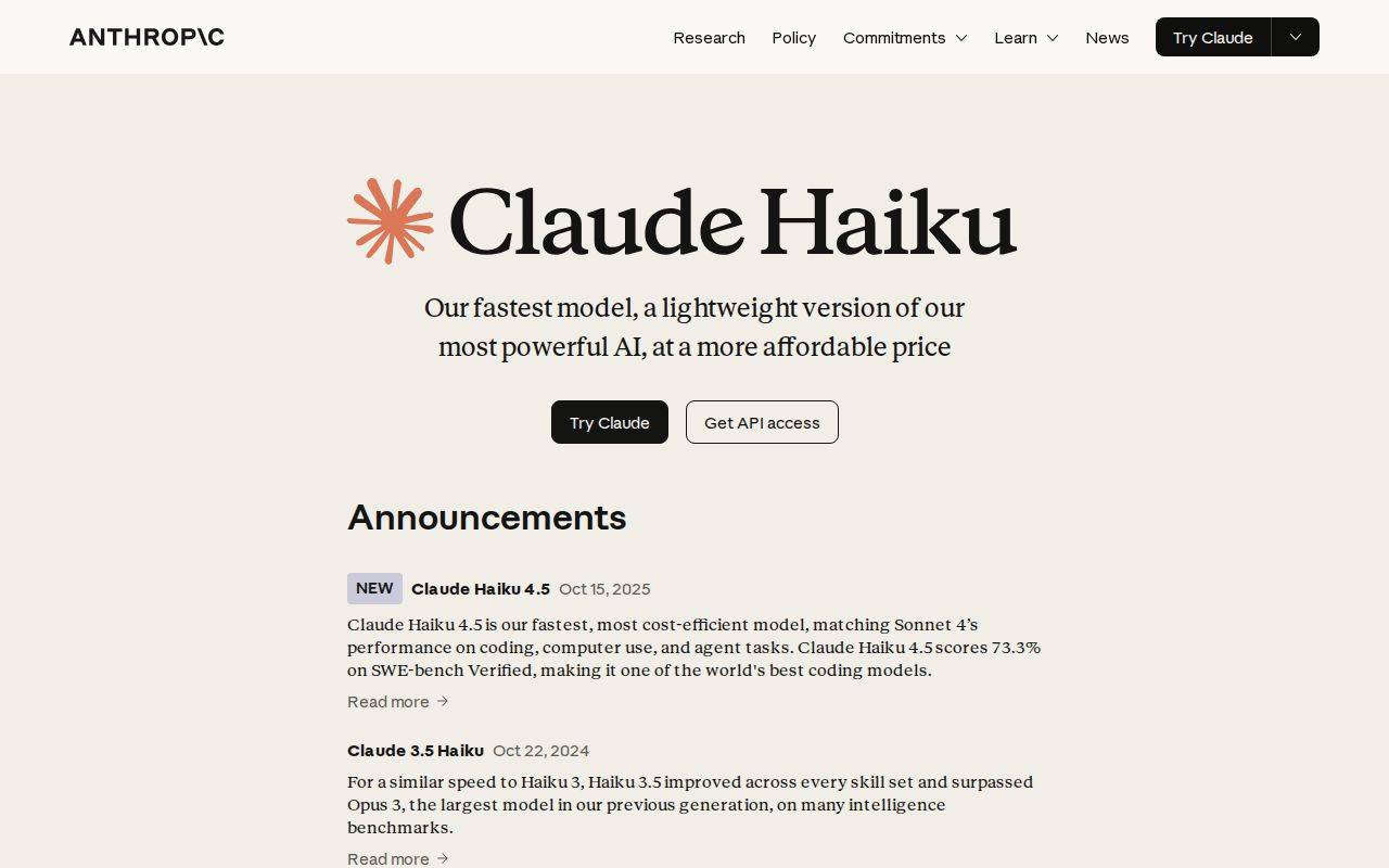 Skärmbild av Claude Haiku 4.5