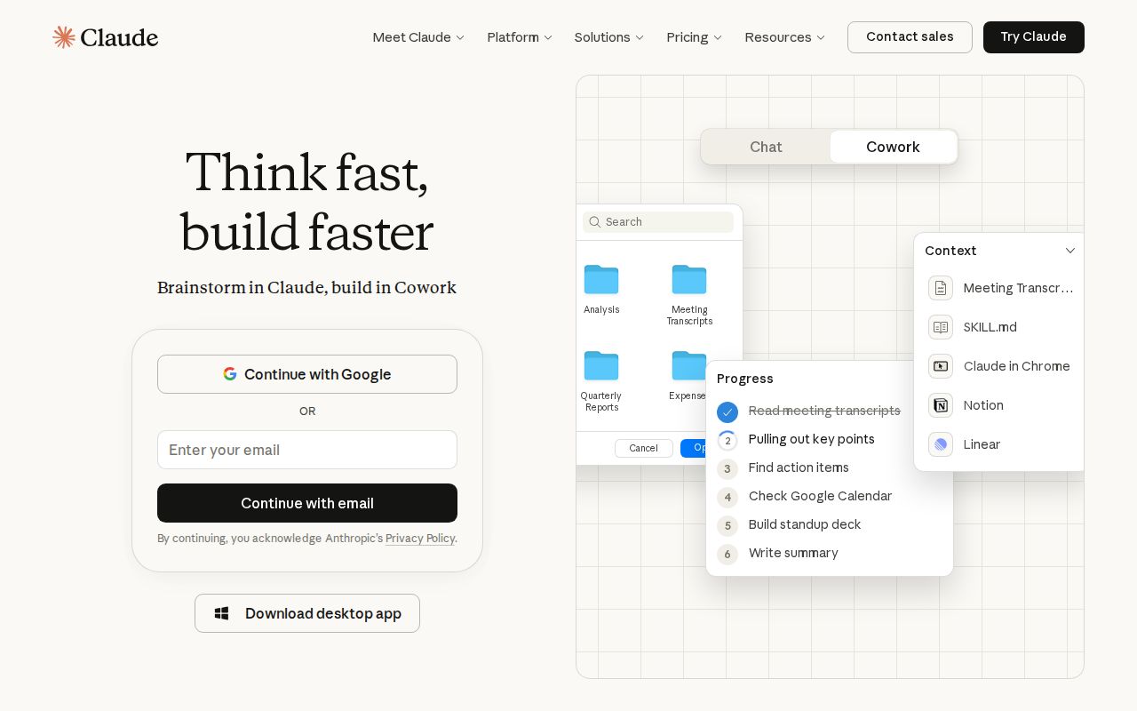Skärmbild av Claude
