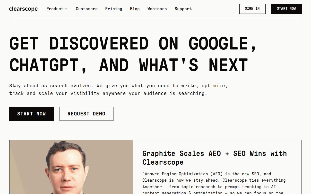 Skärmbild av Clearscope