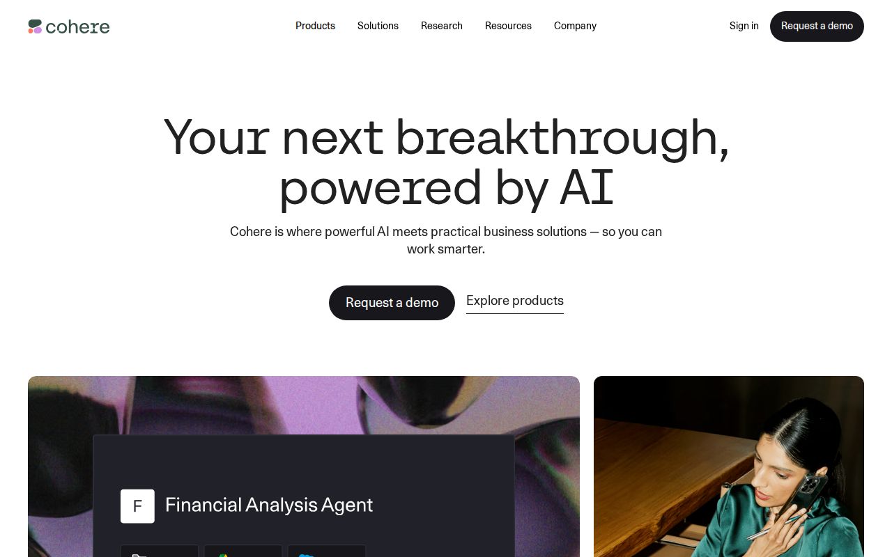 Skärmbild av Cohere