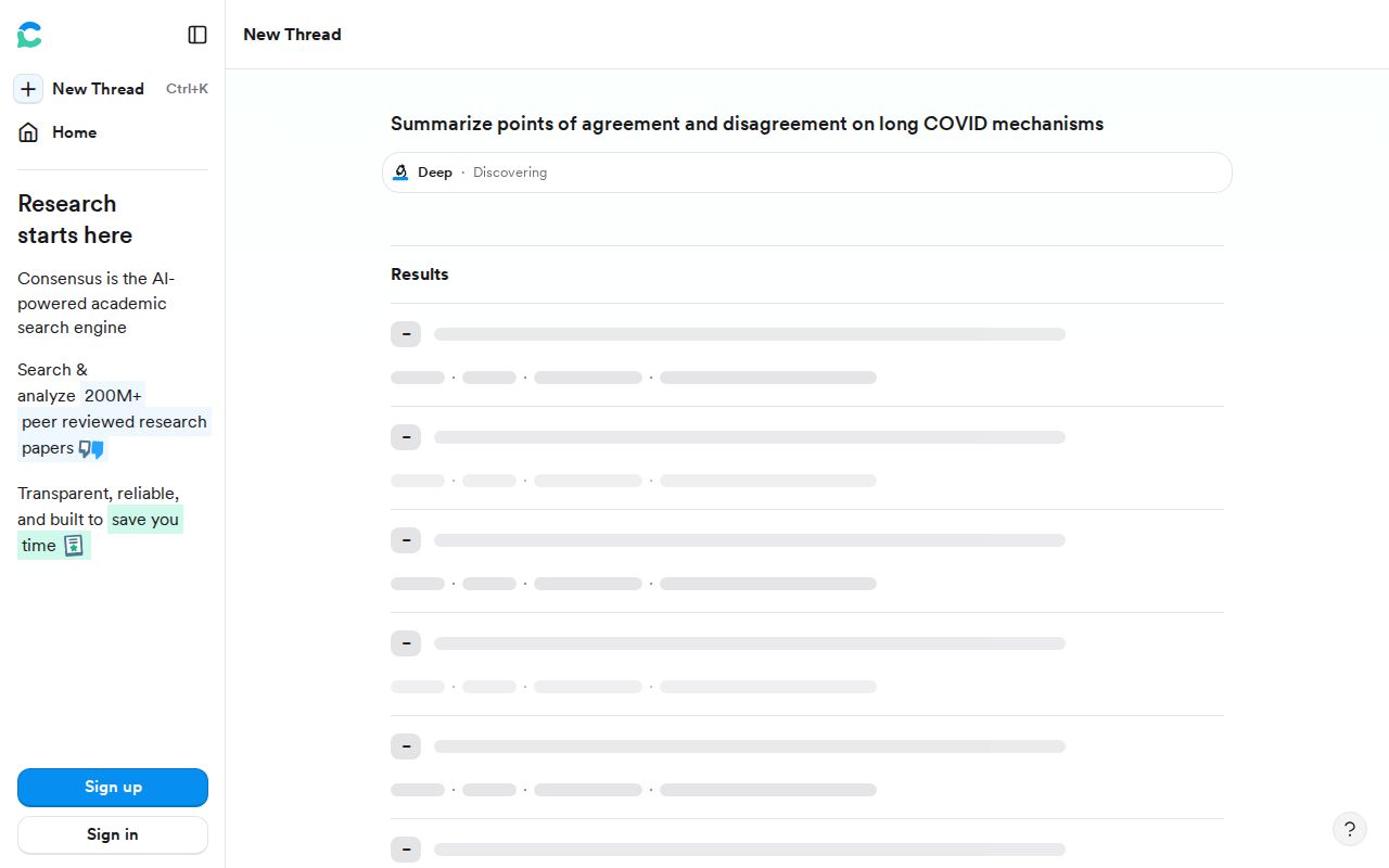 Skärmbild av Consensus