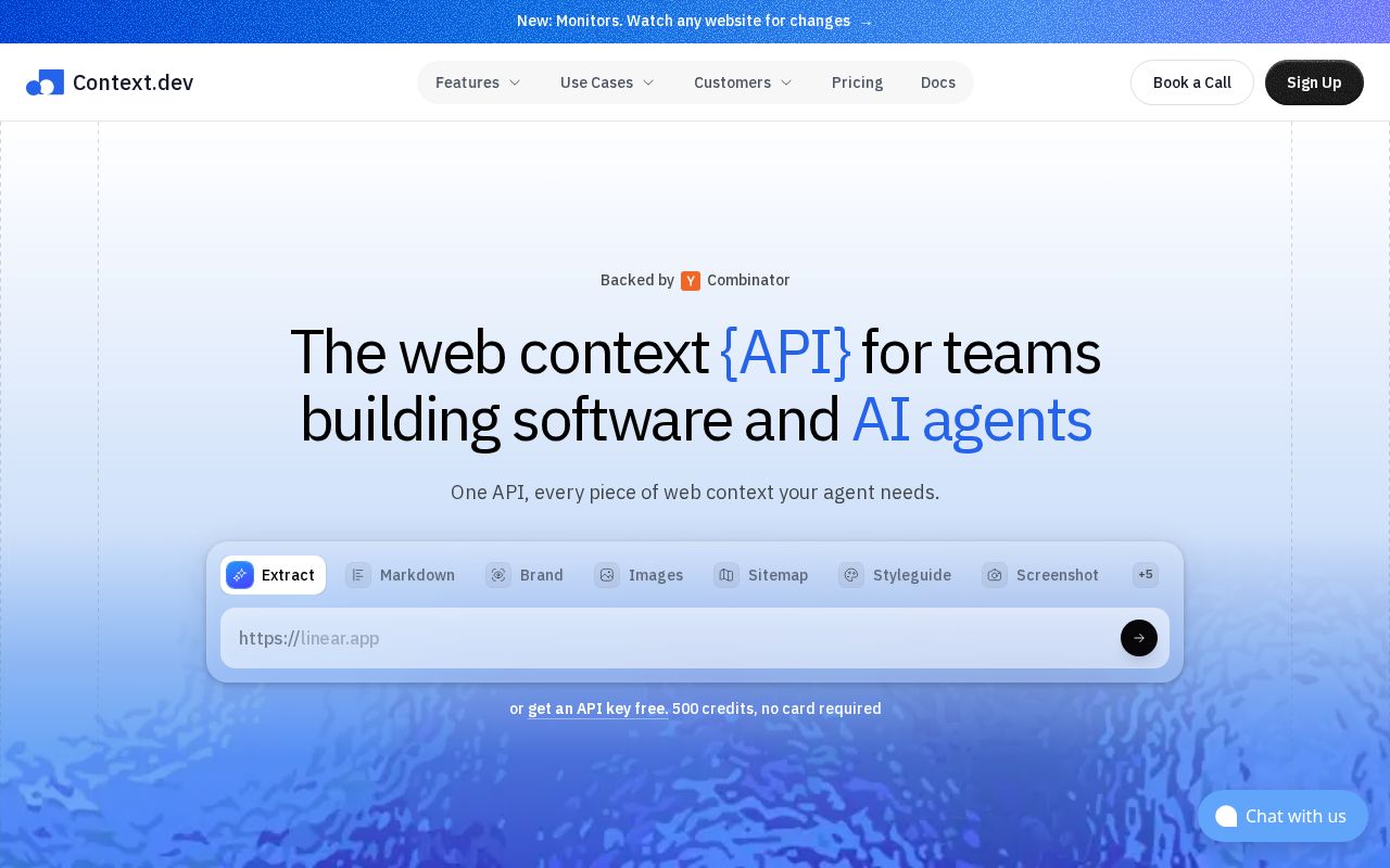 Skärmbild av Context.dev