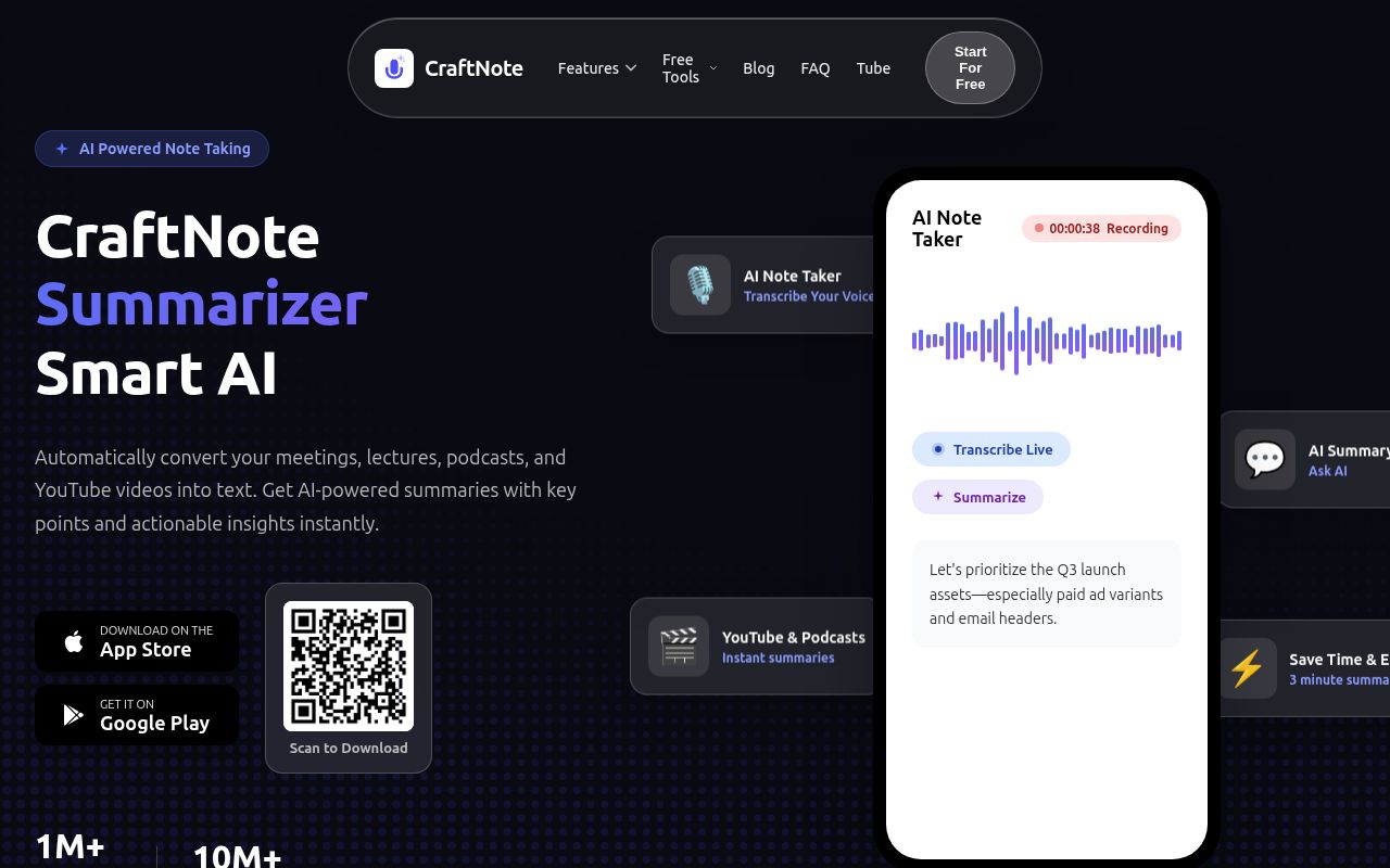 Skärmbild av CraftNote