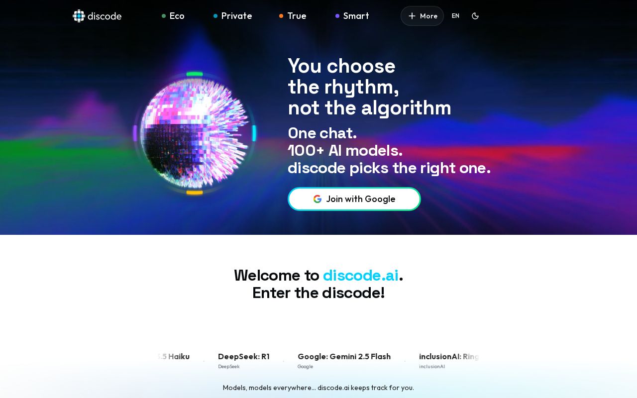 Skärmbild av Discode AI