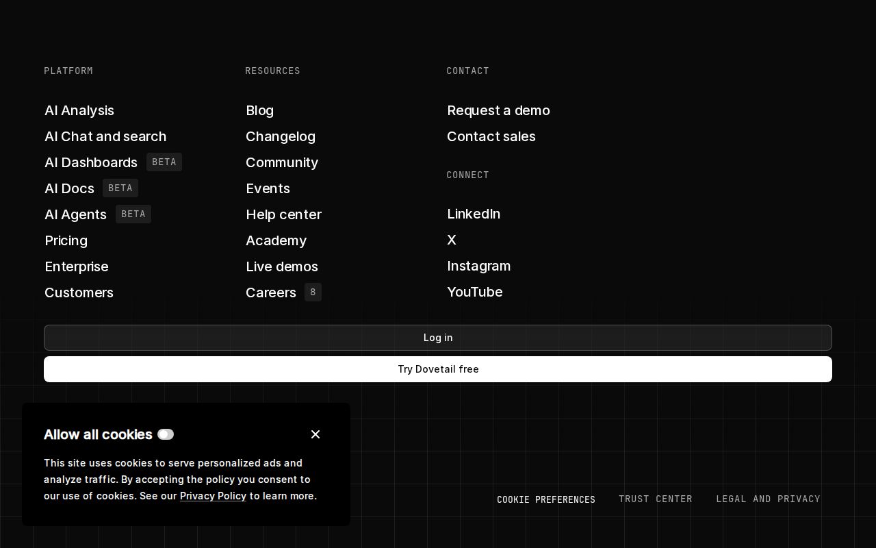 Skärmbild av Dovetail