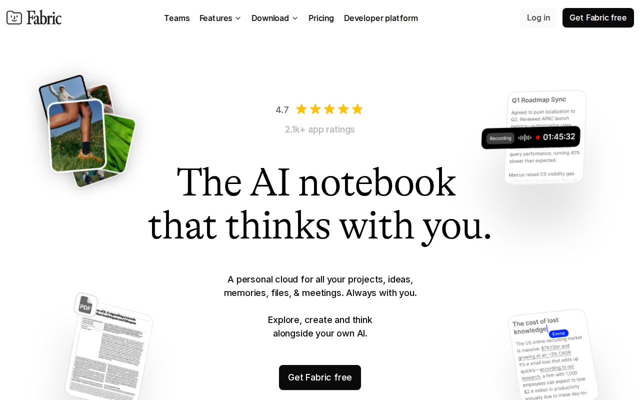 Skärmbild av Fabric