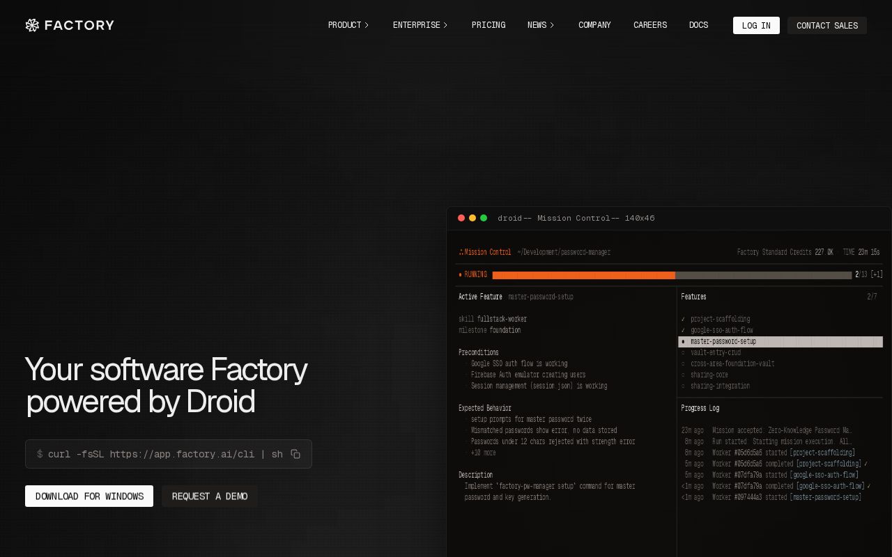 Skärmbild av Factory