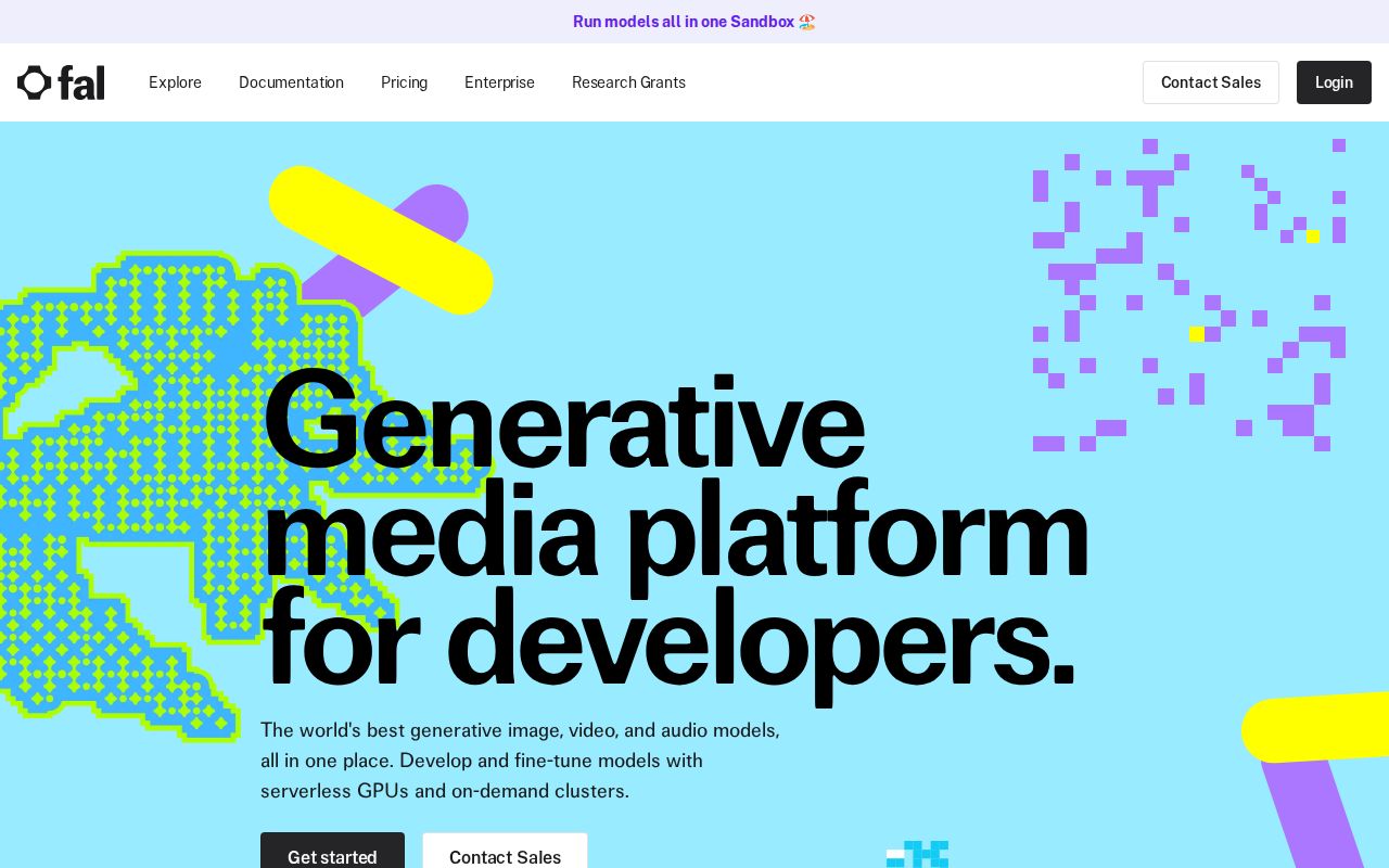 Skärmbild av fal.ai