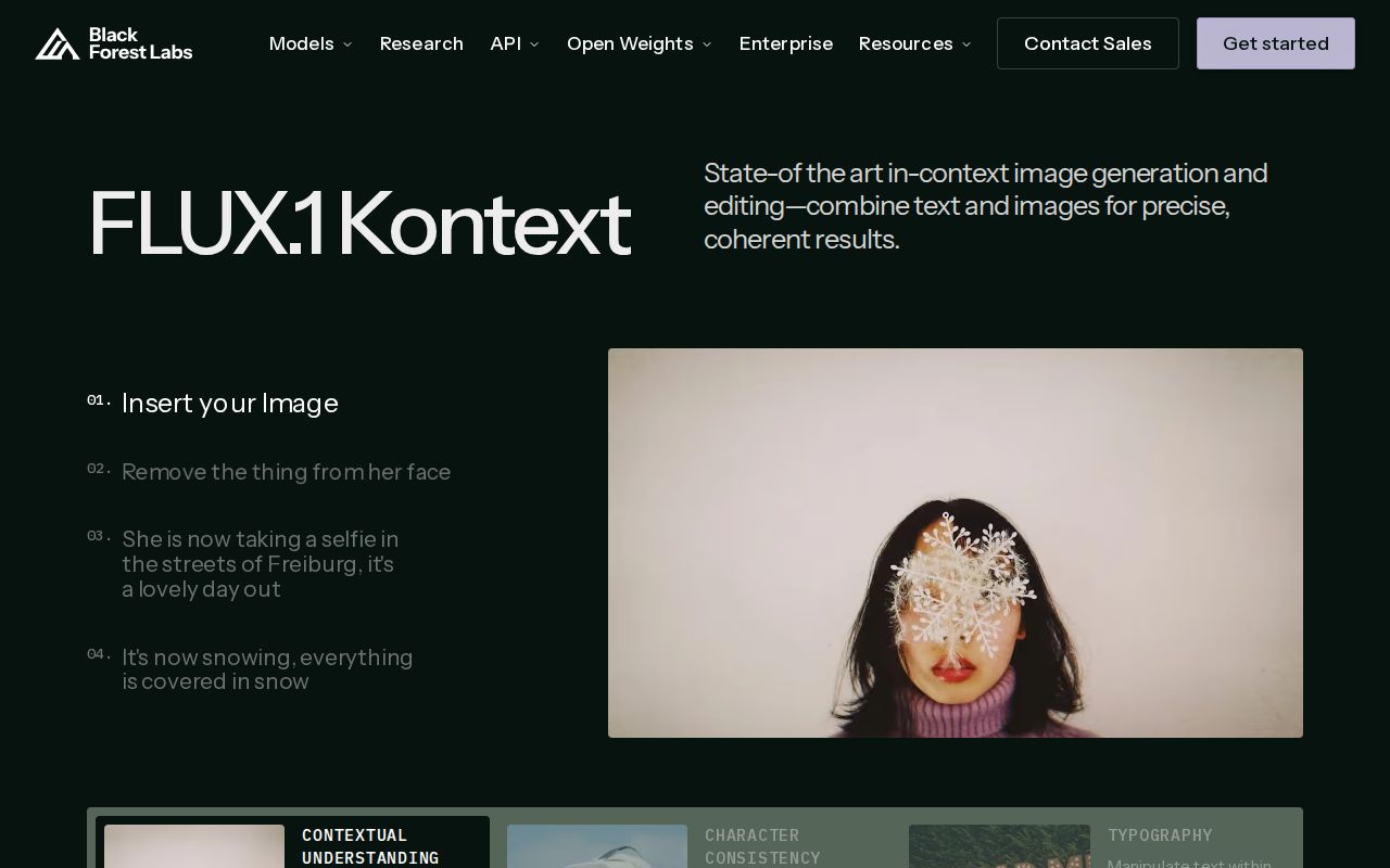 Skärmbild av FLUX.1 Kontext