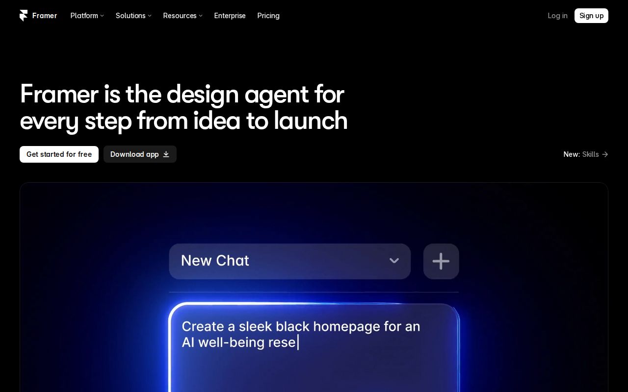 Skärmbild av Framer AI