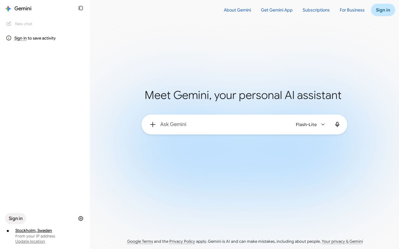 Skärmbild av Gemini 2.0 Flash