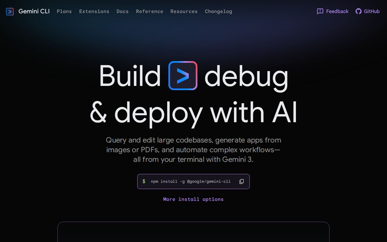 Skärmbild av Gemini CLI
