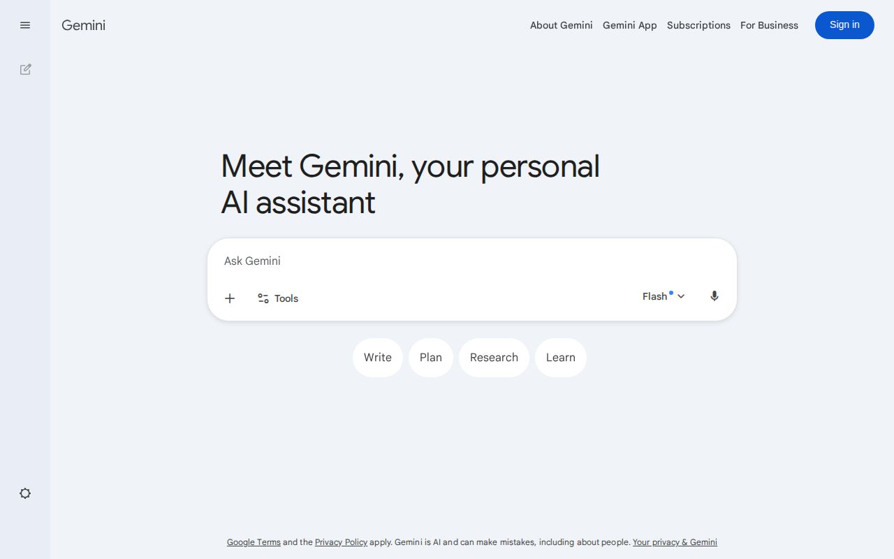 Skärmbild av Gemini Spark