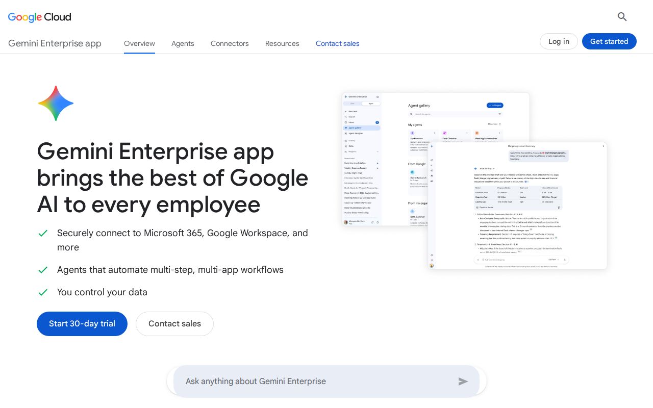 Skärmbild av Google Agentspace