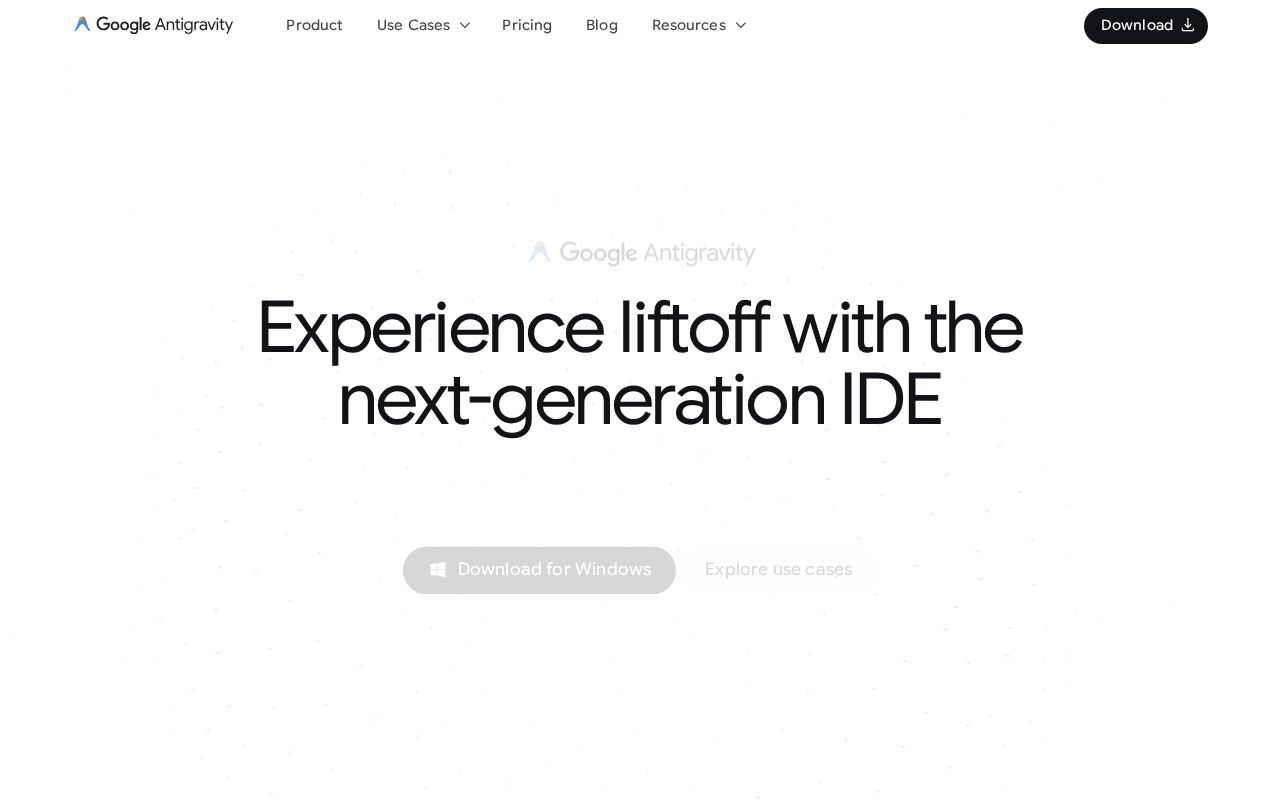 Skärmbild av Google Antigravity