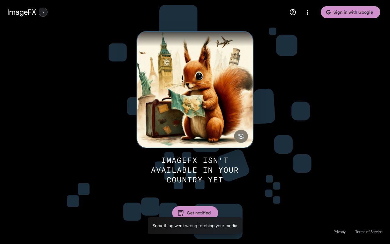 Skärmbild av Google ImageFX