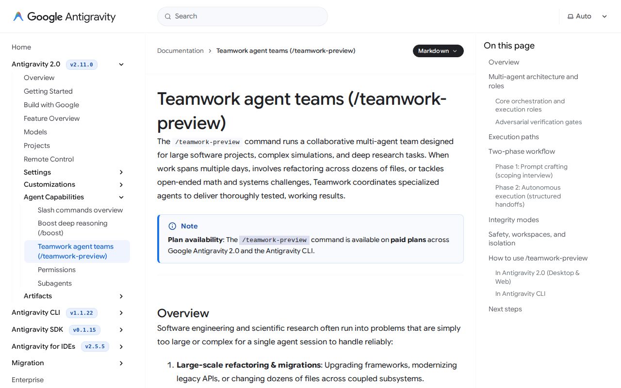 Skärmbild av Google Teamwork