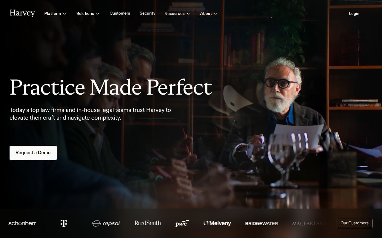 Skärmbild av Harvey AI