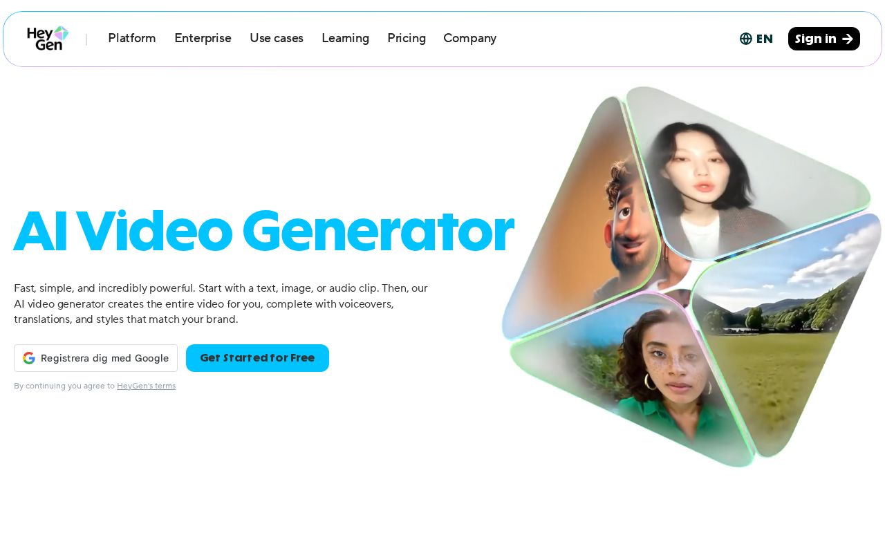 Skärmbild av HeyGen