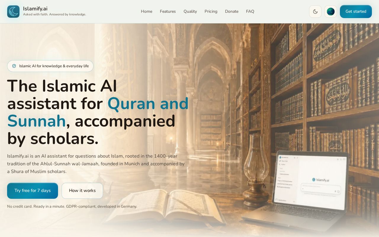 Skärmbild av Islamify.ai