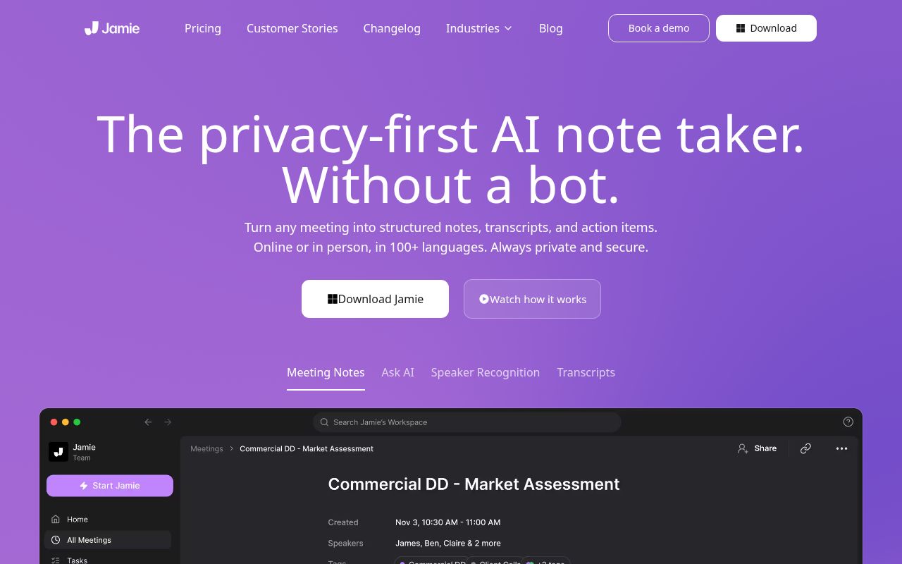 Skärmbild av Jamie AI