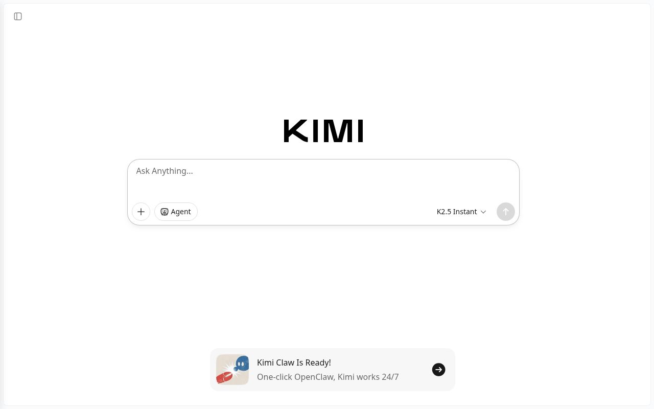 Skärmbild av Kimi Code