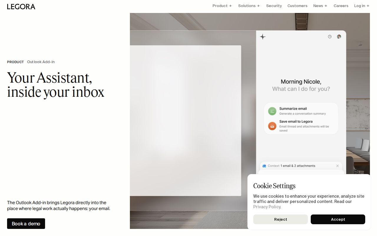 Skärmbild av Legora