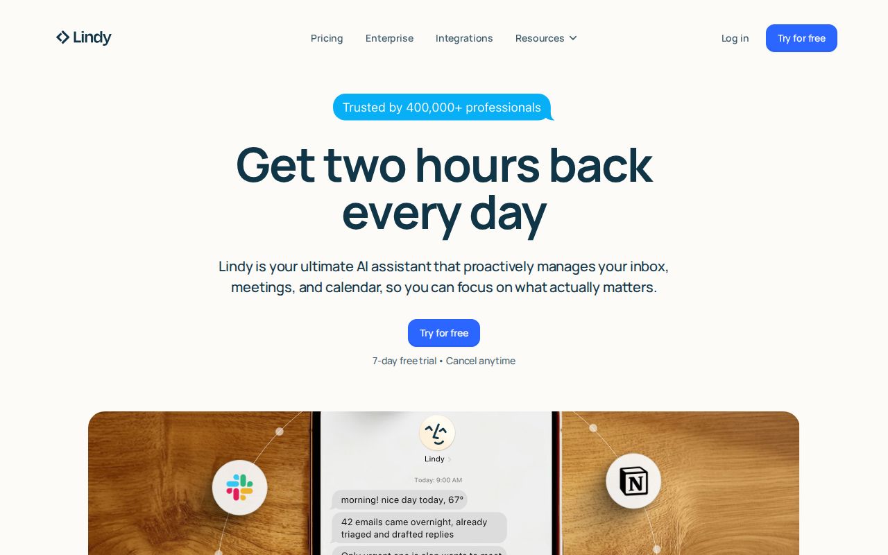 Skärmbild av Lindy AI
