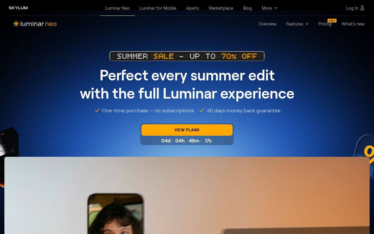 Skärmbild av Luminar Neo