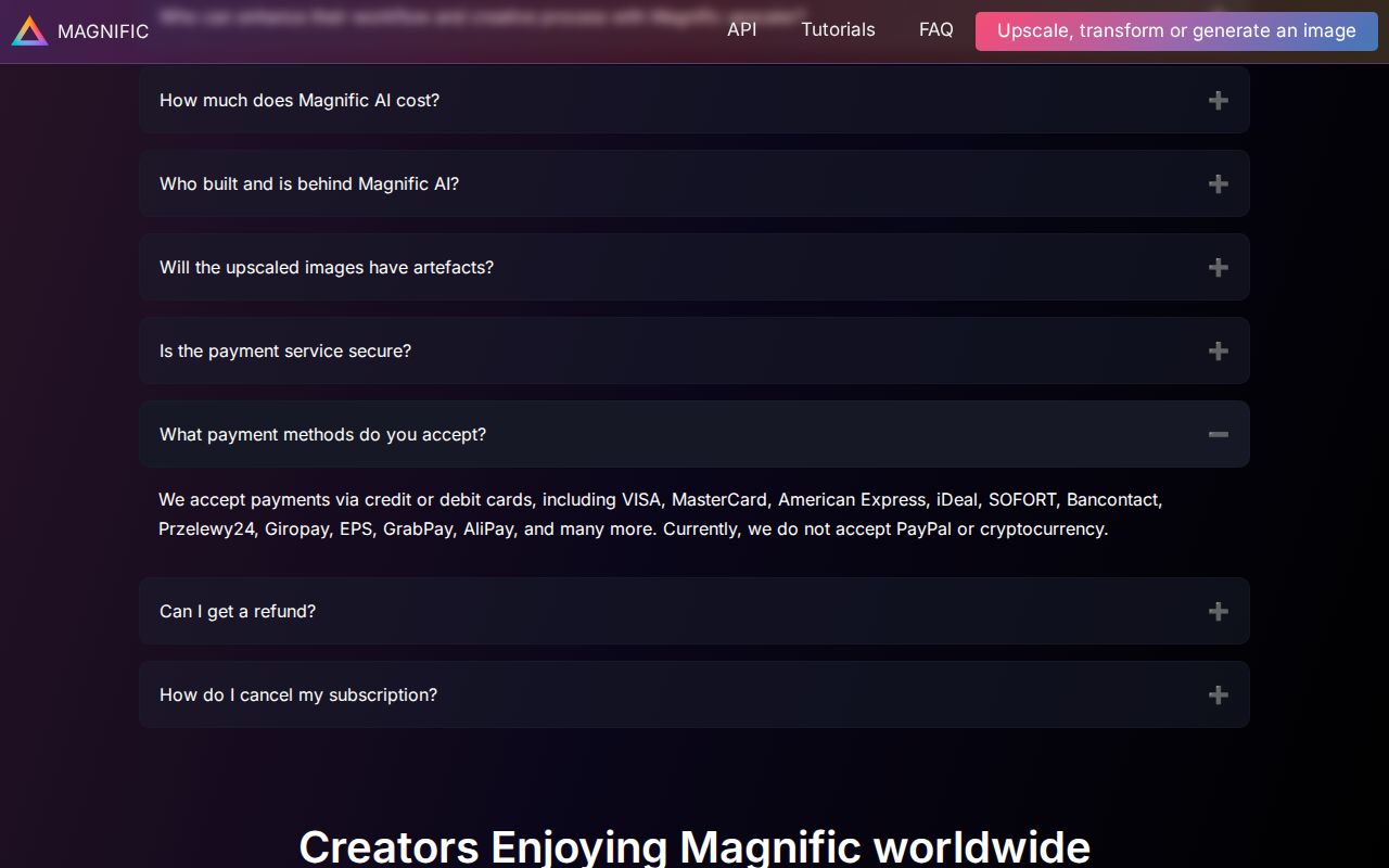 Skärmbild av Stability AI