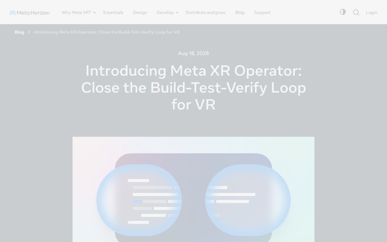 Skärmbild av Meta XR Operator
