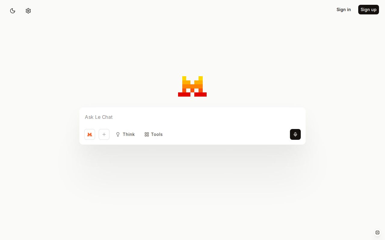 Skärmbild av Mistral Le Chat