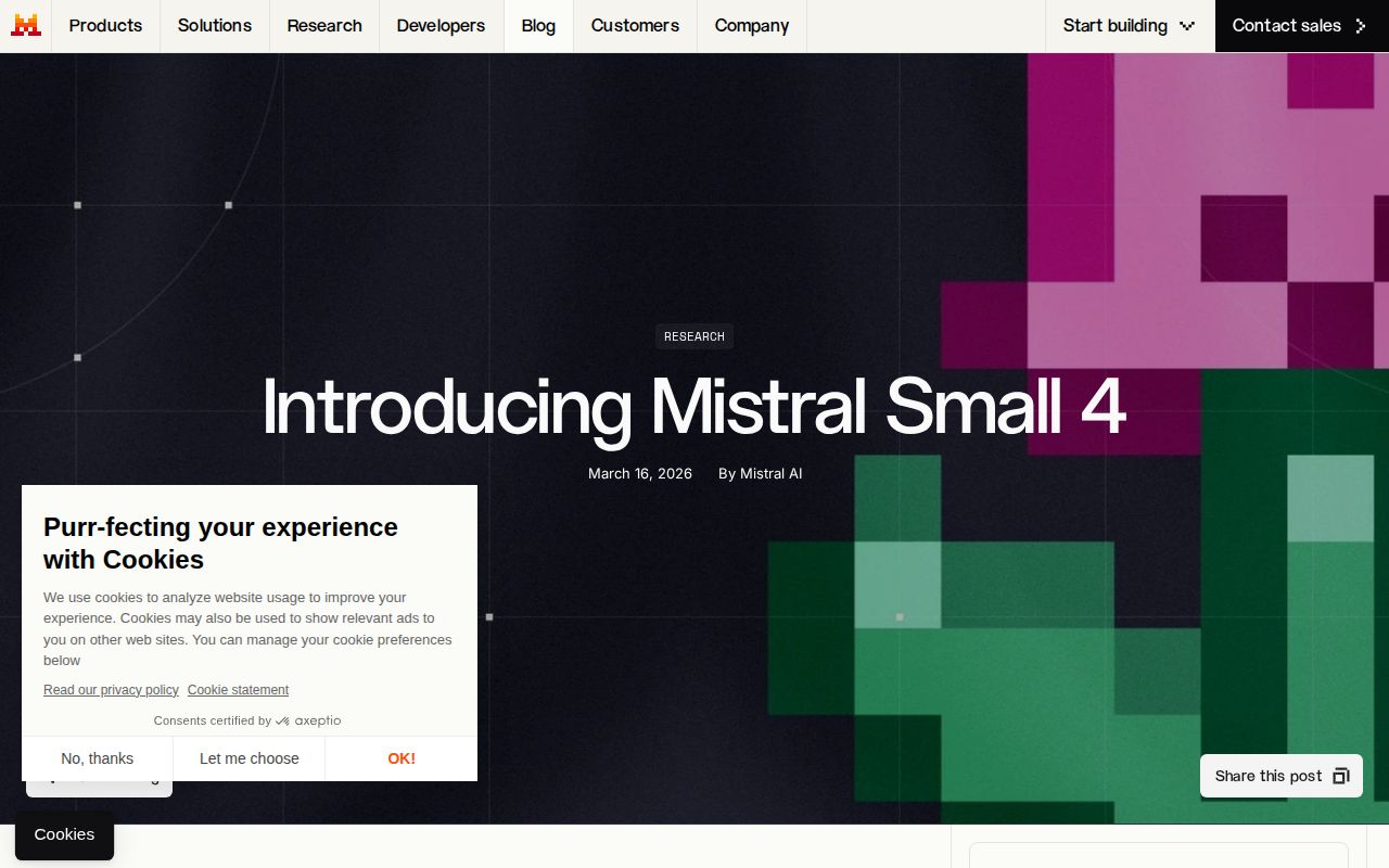 Skärmbild av Mistral Small 4