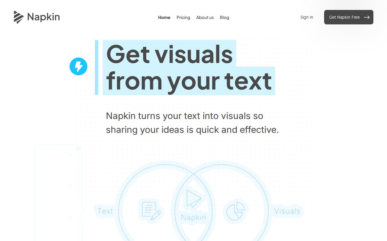 Skärmbild av Napkin AI