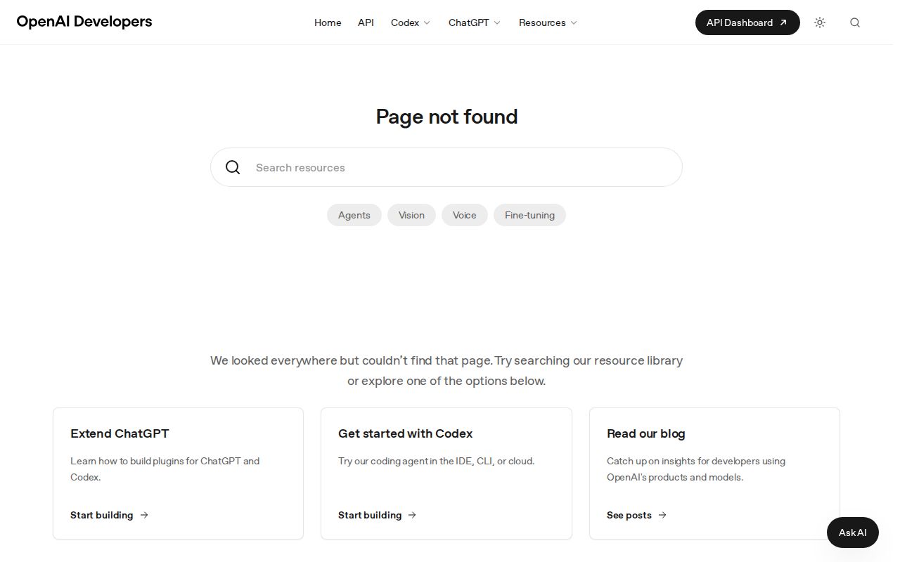 Skärmbild av OpenAI Agents API