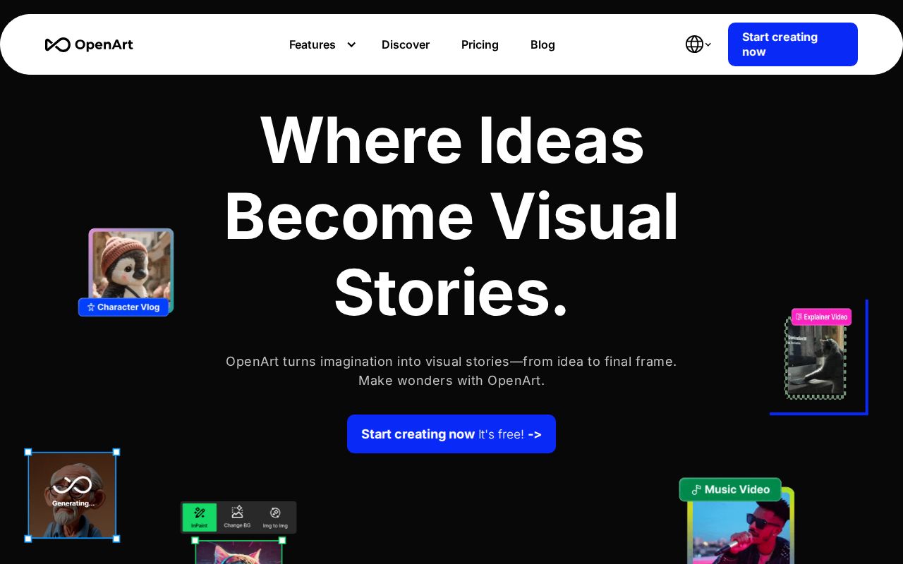 Skärmbild av OpenArt